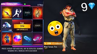 free Spin New event Street Fighter?only 9 Diamond/حصلت على كل سكينات بطريقة سهلة