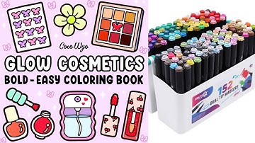 ASMR coloring no talking | Glow cosmetics coloring book by coco wyo 💖