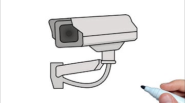 How to draw a CCTV Camera step by step | Drawing security camera