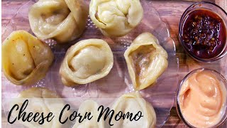 cheese corn momos || Steamy cheesy corn momo recipe || chesse corn momo like WOW momo ||