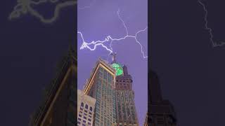 Lightening Makkah Clock Towe makkah youtubeshorts haqeeqikashmir shorts