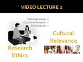 Video Lecture 1: Research Ethics and Cultural Relevance