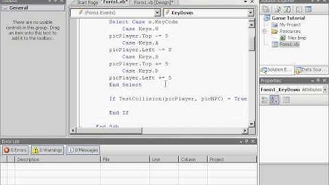 Visual Basic Game Tutorial Part 3 Collision