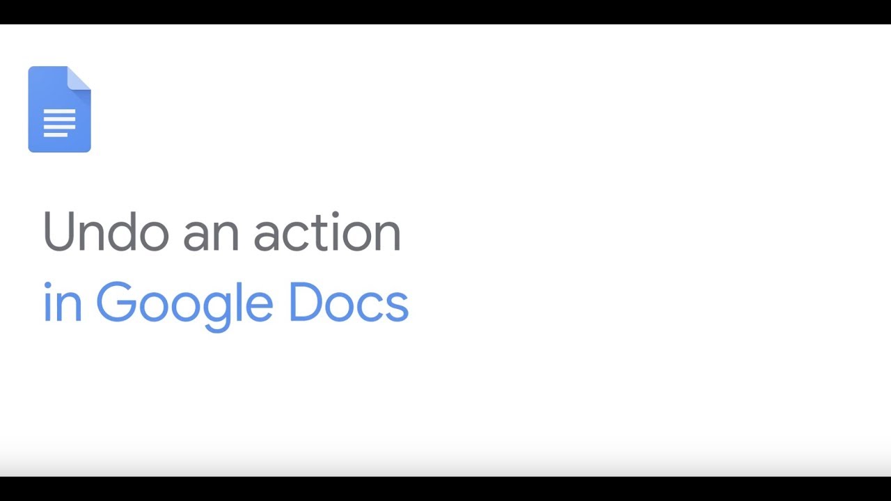 How To Undo An Action In Google Docs Youtube