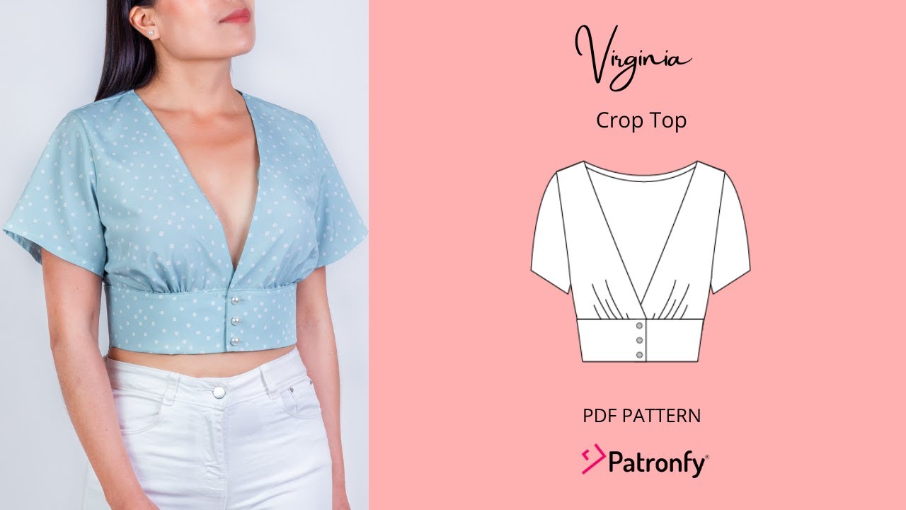 DIY Victoria Crop Blouse Top  How To Make a Crop top with Sewing