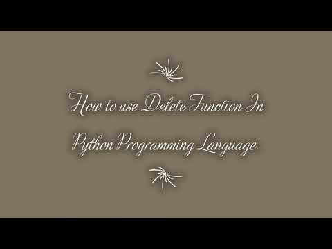 How to Use Delete Function In Python Programming Language - MDP Versatile