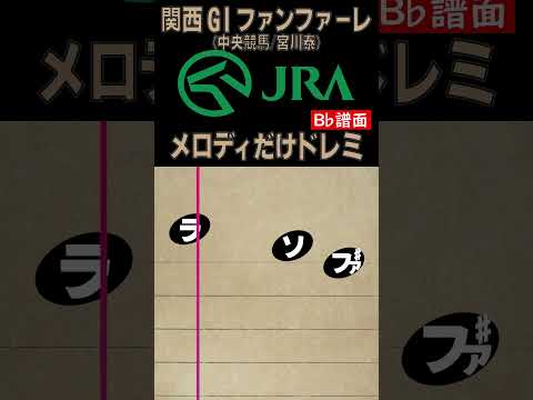 ドレミ楽譜 JRA 関西GIファンファーレ のメロディだけ B 譜面 易 難