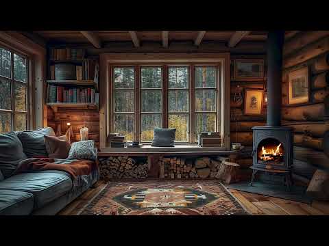 Relaxing Fireplace Sounds and Raindrops Falling on Window for Relief Tinnitus Sleep Better