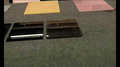 Chromatics glass vs toughened glass. Chromatics glass in centre with no roller wave distortion.