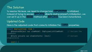 Solving the @ State Value Initialization Error in SwiftUI with @ ObservedObject ViewModel