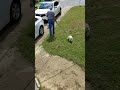Dad walking the girls