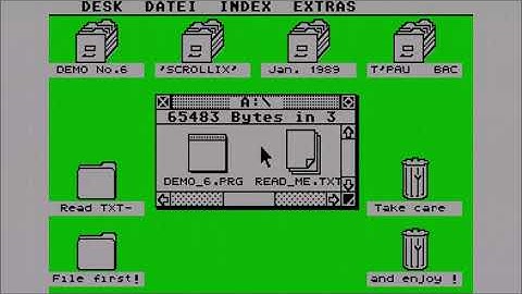 Atari ST, Scrollix Demo (unreleased, music ON, crashes ^^), Real Hardware