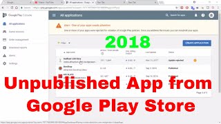How to Unpublished an app from Google Play Store. Due void copy rights law. 2018