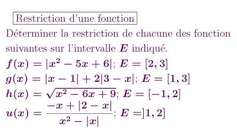 Restriction d’une fonction #restrictions #fonction #coincidences #egales