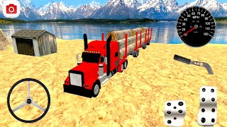 Three Trailer Logging Game : Offroad Truck Driving Simulator - Android IOS Gameplay screenshot 1