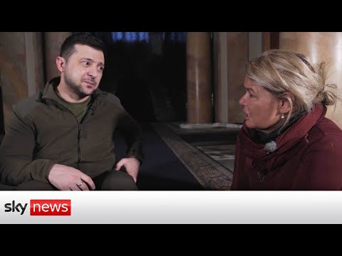 War in Ukraine: Sky's Alex Crawford's interview with Volodymyr Zelenskyy in full