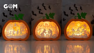 How to make Halloween Pumpkin Shadowbox - Happy Halloween Paper Cut