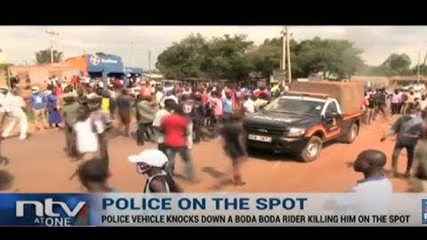 BUSIA: Police Landcruiser allegedly knocks down a boda boda rider killing him on the spot