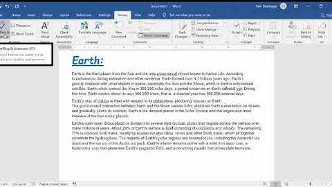 Using Spell check in MS Word tutorial