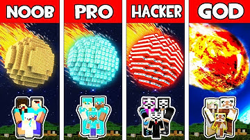 Minecraft - NOOB vs PRO vs HACKER vs GOD : FAMILY METEOR APOCALYPSE in Minecraft Animation