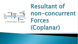 9.3 How to find 'Single Force Resultant' of Non-concurrent forces (Coplanar) Example # 3/3