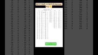Bstc Shift2 setd Answer Key 2026  Rajasthan Bstc Answer Key  Bstc Cut Off 2026 shorts