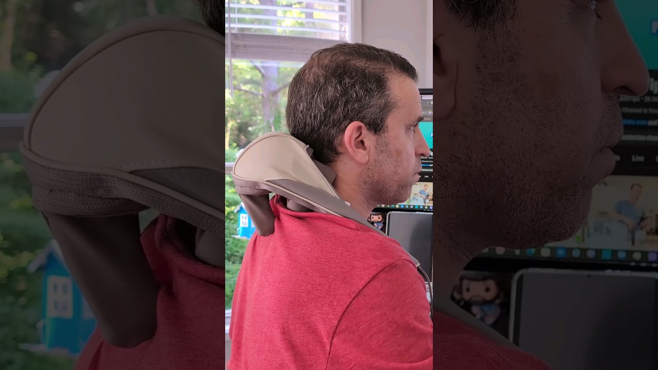 Rechargeable Neck Shoulder Massager With Heat Relax - Grey