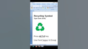 Recycling Symbol in MS Word #shortvideo  #computerthecourse #msword