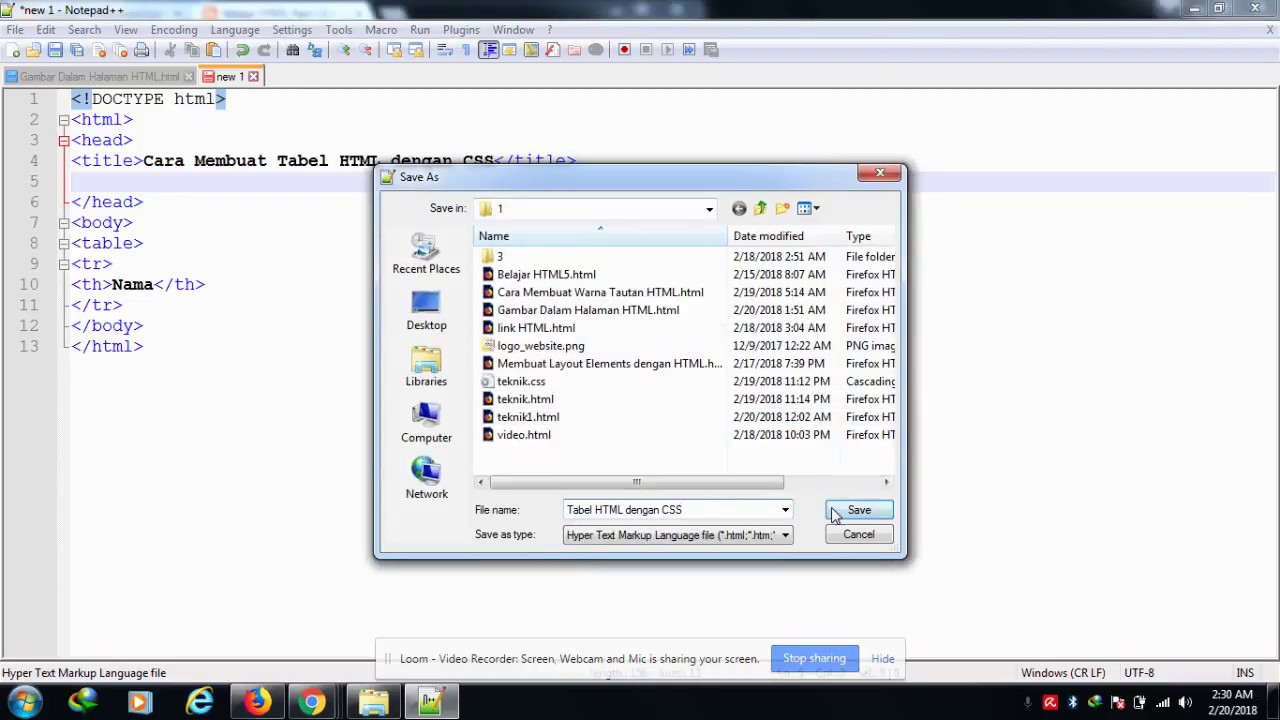 Belajar HTML Part 13: Cara Membuat Tabel HTML dengan CSS - YouTube