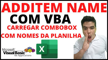 Como Preencher ComboBox Com Todos Os Nomes De Planilhas No Excel, Nomes Das Planilhas Em Combobox