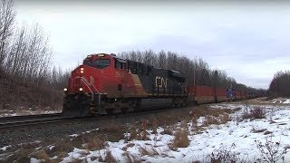CN Train Spotting HD: CN 2938 & Mid DPU 3047 Leads Q191 West At Carvel AB 5/15 12/21/17 CN Train Spotting HD: CN 2938 & Mid DPU 3047 Leads Q191 West At Carvel AB 5/15 12/21/17