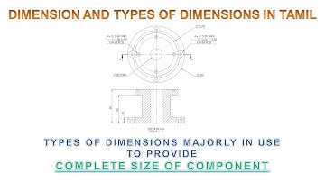 Dimension & Types of Dimensions Tamil - Chain/Parallel/Running/Circle /Radius/Angular/Chamfer & Hole