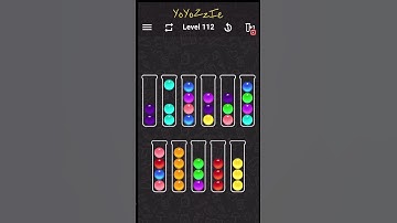 Ball Sort Color Water Puzzle Level 112 Walkthrough 🧪🟡🟣🔵, #shorts