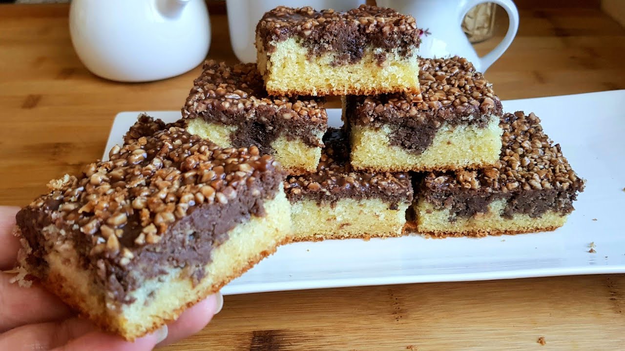 كيك فخم و سااااهل  كيكة بالشكلاط و اللوز بجوج طبقات رائعة  👌👌