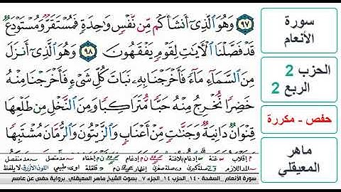 سورة الأنعام - الحزب 2 - الربع 2- حفص - ماهر المعيقلي - مكررة