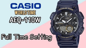 How to Set Time on Casio AEQ-110W World Time | Casio AEQ110 Time Setting | Watch Repair Channel