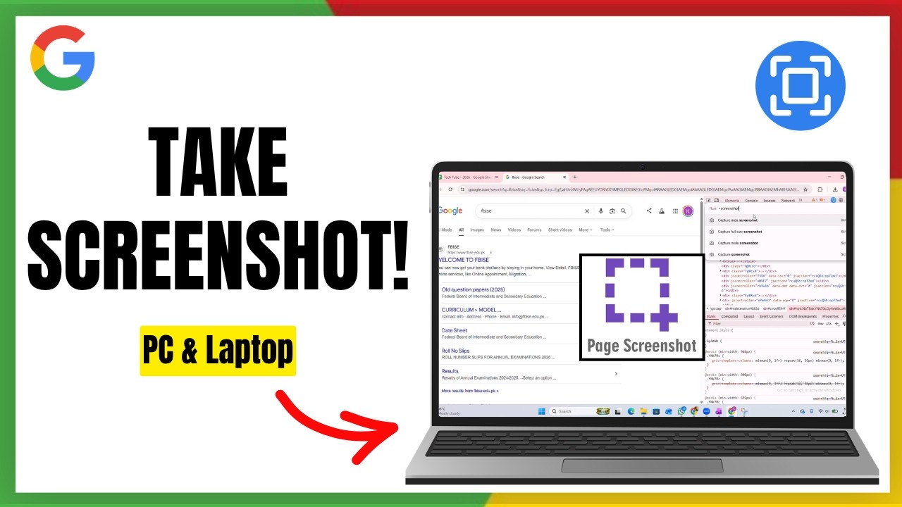 Full Page Screenshot Chrome Using Developer Tools - YouTube