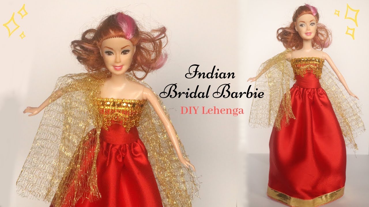Indian Bridal Barbie Doll DIY Lehenga DIY Barbie Dress Doll Clothes