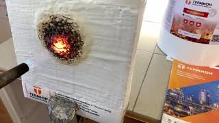 Demonstration of the effectiveness of Termion Fire protection on foam (1 mm application)