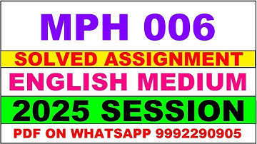 mph 6 solved assignment 2025 | mph 6 solved assignment in english 2025 | mph 6 2024-25