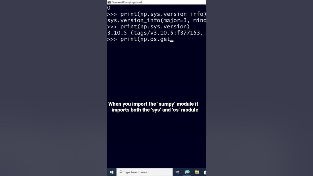 Import numpy as np np sys version info python version np os getcwd