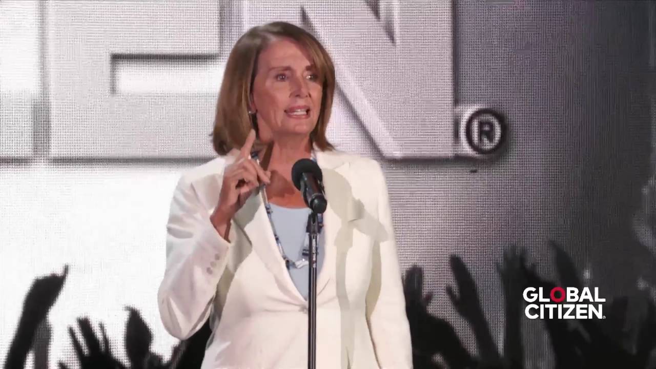 Nancy Pelosi, Pete Wentz, and Daymond Jean get out the vote at Global  Citizen Festival 2016 - YouTube