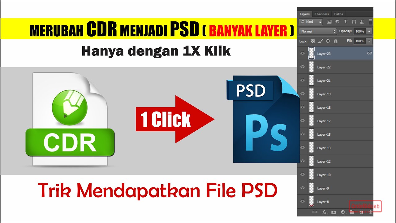 Trik Merubah Cdr Menjadi Psd Banyak Layer Dengan 1x Klik Convert Cdr To Psd Youtube