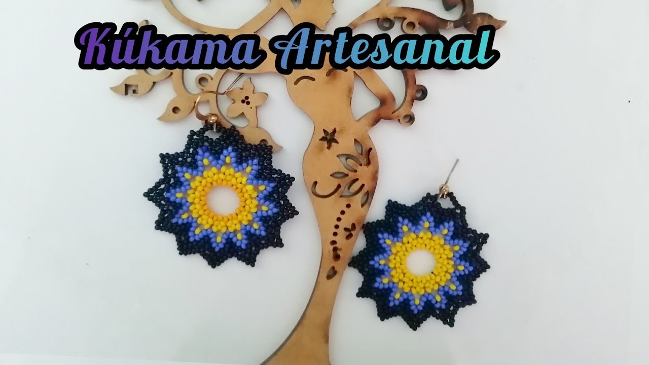 Aretes estrella estilo huichol