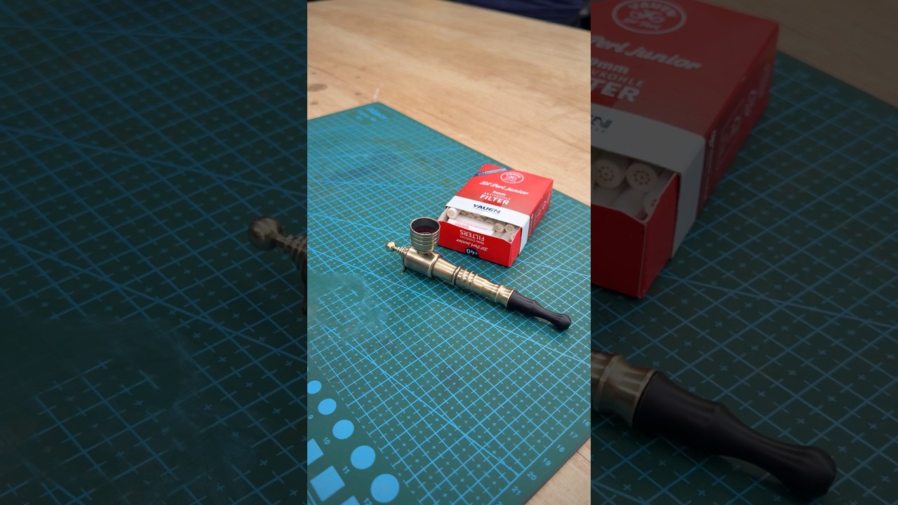 HEPHAESTUS Final Assembly | Solid Brass Mechanical Pipe #banjoshow #smokingpipe #pipemaking #shorts￼