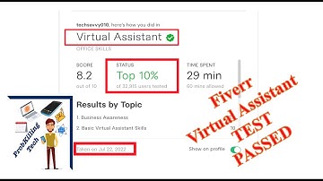 Fiverr Virtual Assistant test passed online 2022 | Fiverr Virtual Assistant test passed 2022