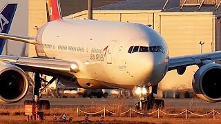 Taxiing aircrafts at narita international airport on a bit chilly weekday