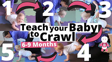 How to teach your baby to crawl in 5 Steps ★ 6-9 Months ★ Baby Exercises, Activities & Development