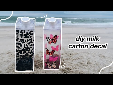 Acrylic Milk Carton Decal // Layered Holographic Butterflies With Cricut  (Trendy Water Bottle Diy) - Youtube