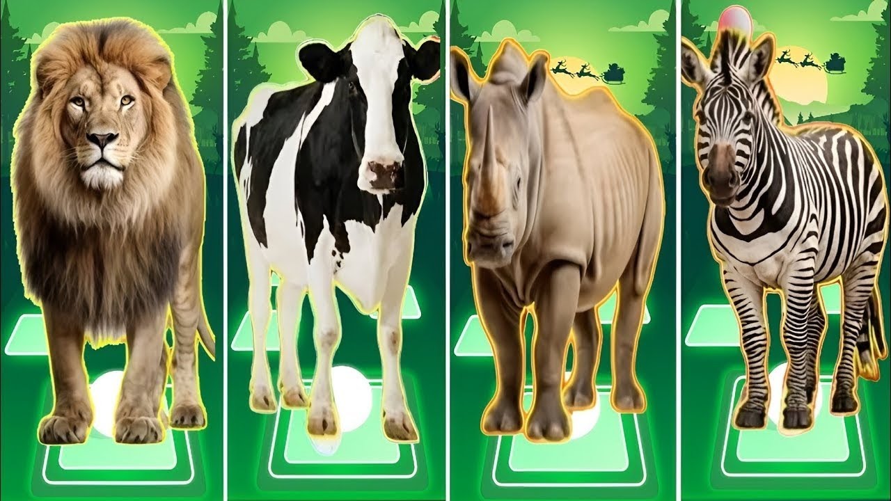🐄Funny Cow 🆚🐎Funny Horse 🆚🐅Funny Tigers 🆚🐑Funny Sheep 🎶 Coffin Dance Song Tiles Hop EDM Rush